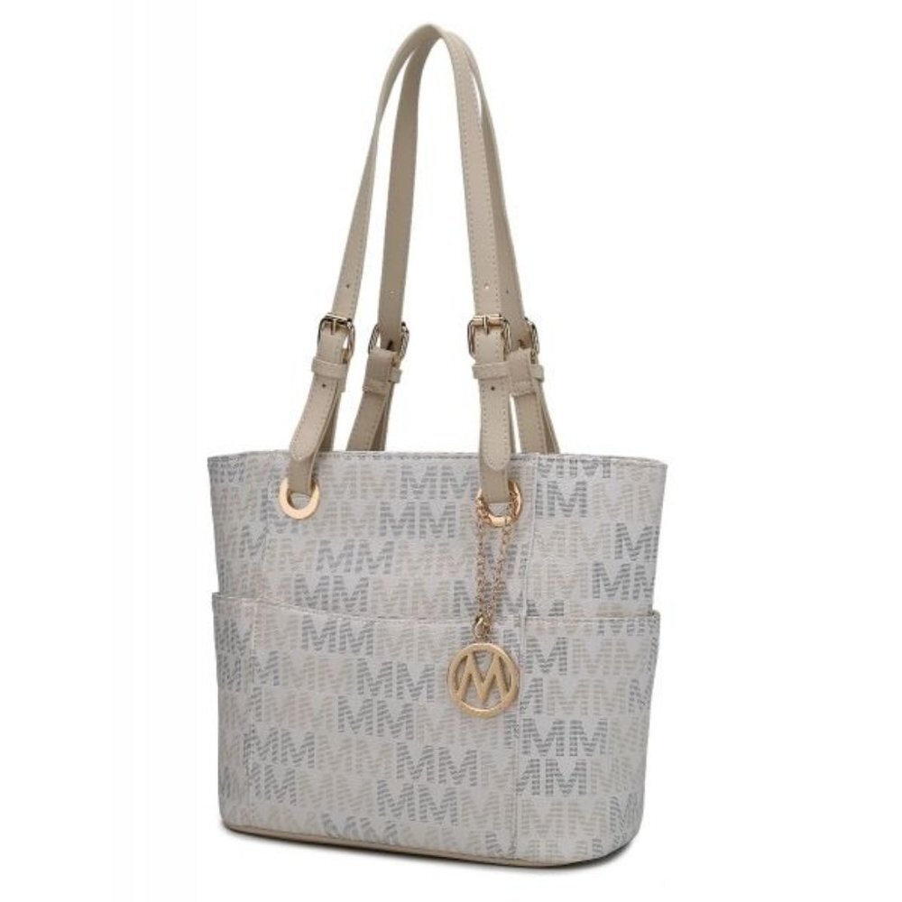 Cavalli Tote White With Luxurious Gold Tone Hardware MKF Collection NWT